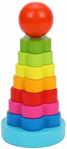 Пирамидка деревянная Цветочек, 13,5 см (Mapacha, 76772)